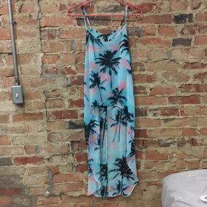 Flowy, sheer, tropical tank top.
